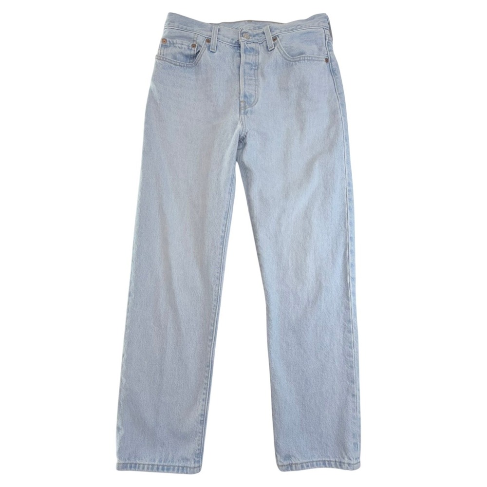 Levi's 501 Original Fit Jeans Women 28 Light Blue High Rise Button Fly Straight